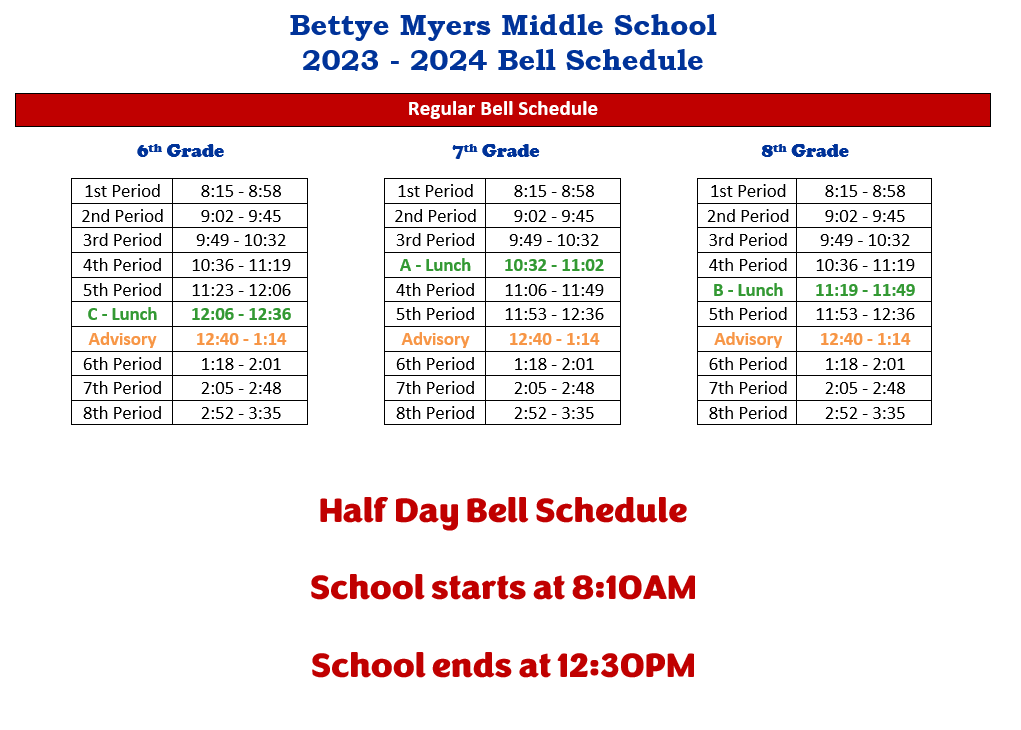 Bell Schedule